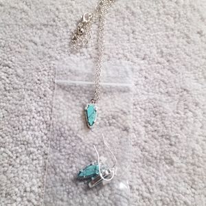 Arrow/arrowhead turquoise silver necklace